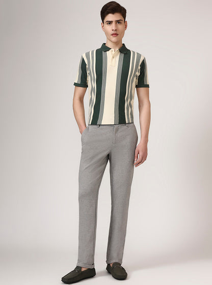 Mouse Grey Solid Venice Fit Casual Trouser | JadeBlue