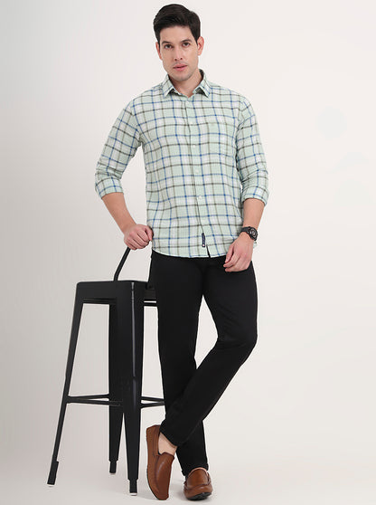 Black Solid Slim Fit Casual Trouser | Greenfibre