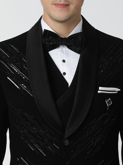 Black Embroidered Suit | JadeBlue