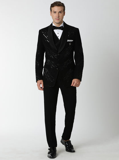Black Embroidered Suit | JadeBlue