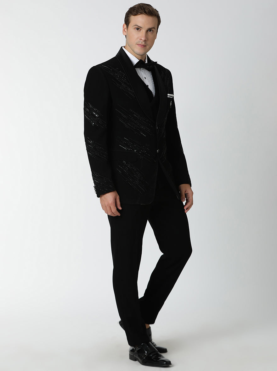 Black Embroidered Suit | JadeBlue