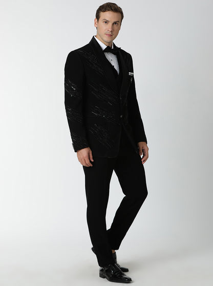 Black Embroidered Suit | JadeBlue