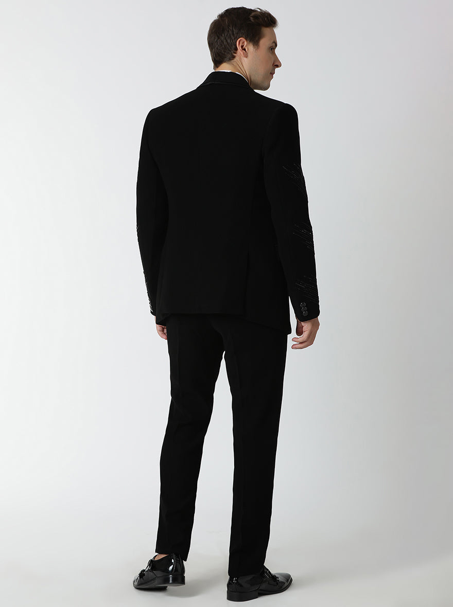 Black Embroidered Suit | JadeBlue