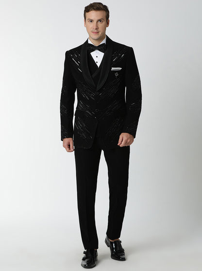 Black Embroidered Suit | JadeBlue