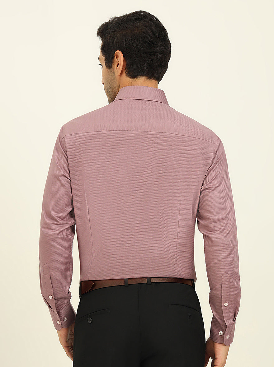 Dusty Pink Solid Slim Fit Formal Shirt | Metal