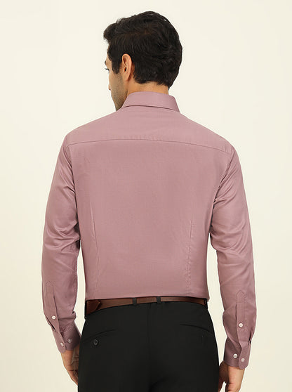 Dusty Pink Solid Slim Fit Formal Shirt | Metal