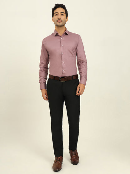 Dusty Pink Solid Slim Fit Formal Shirt | Metal
