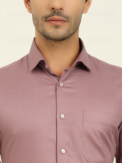 Dusty Pink Solid Slim Fit Formal Shirt | Metal