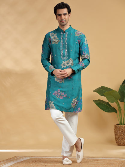 Green Printed Kurta Pajama | TULA
