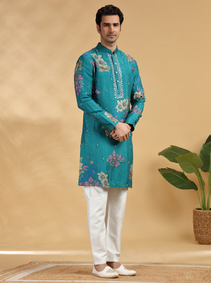 Green Printed Kurta Pajama | TULA