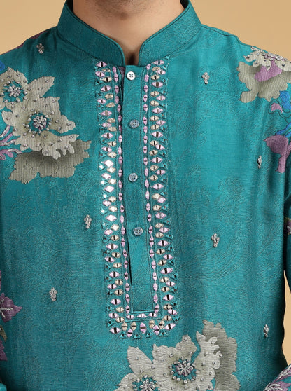 Green Printed Kurta Pajama | TULA