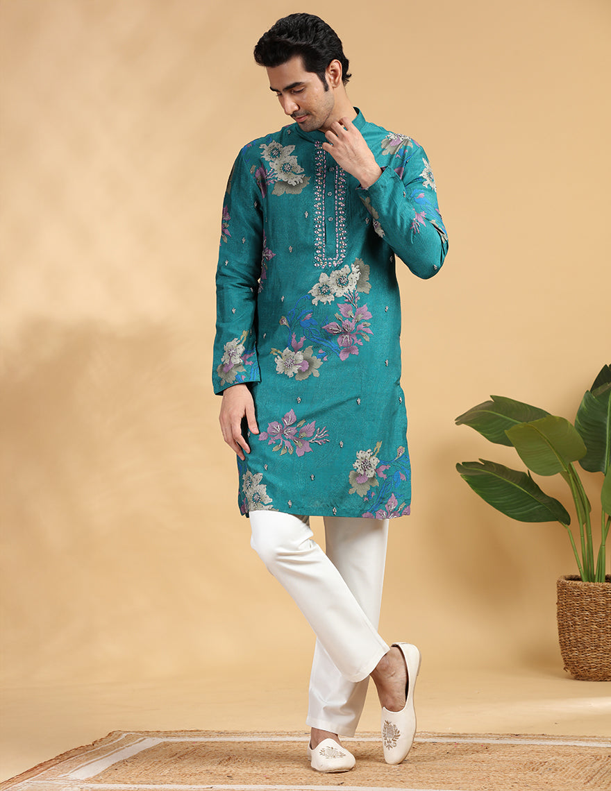 Green Printed Kurta Pajama | TULA