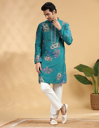 Green Printed Kurta Pajama | TULA