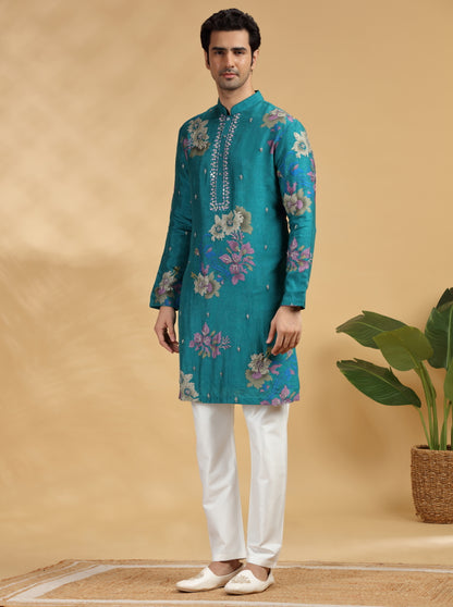 Green Printed Kurta Pajama | TULA