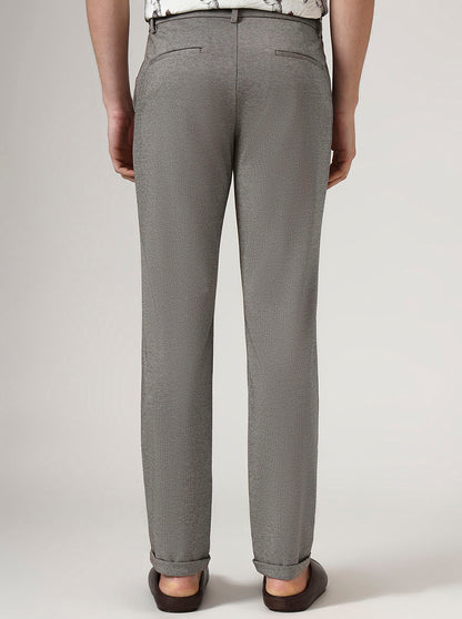 Brown Printed Venice Fit Casual Trouser | JadeBlue