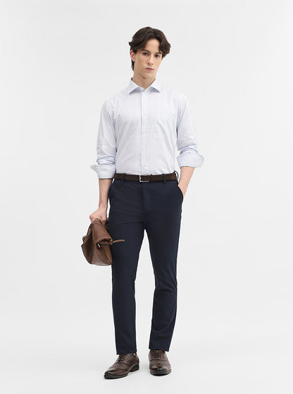 Blue Checked Slim Fit Formal Shirt | JadeBlue Super Luxe