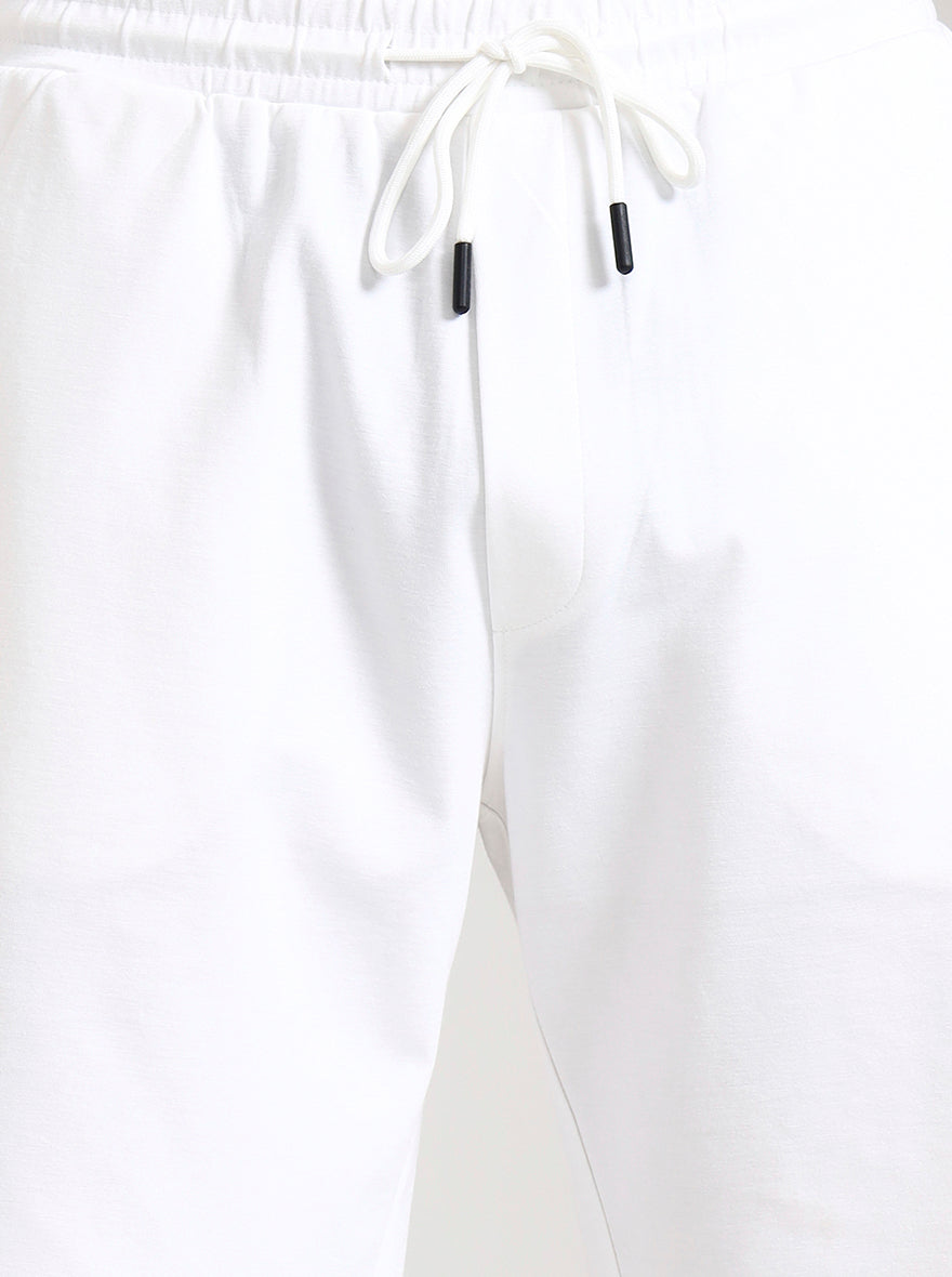 White Solid Slim Fit Shorts | JadeBlue