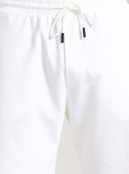 White Solid Slim Fit Shorts | JadeBlue