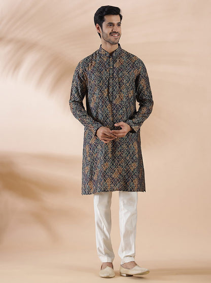 Blue Printed Kurta | The Kurta Company