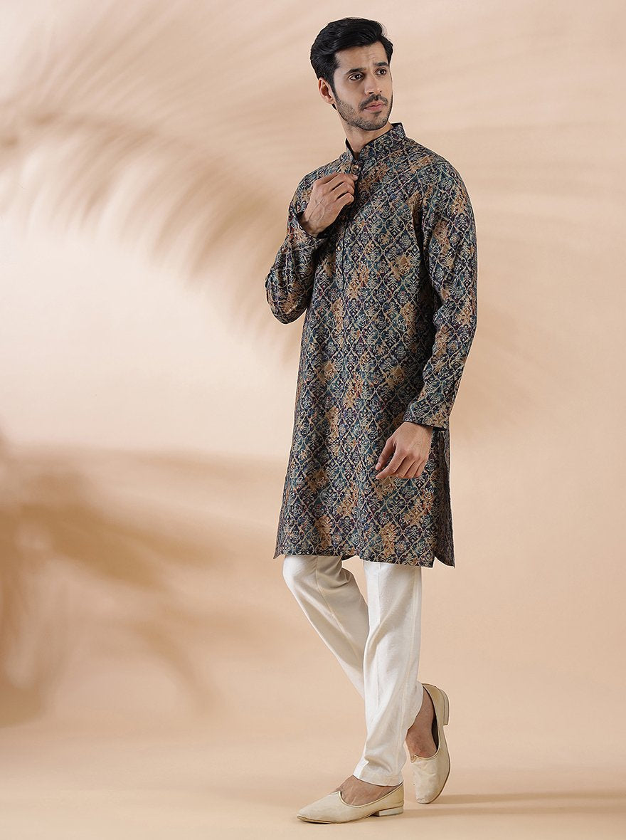 Blue Printed Kurta | The Kurta Company