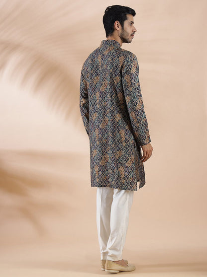 Blue Printed Kurta | The Kurta Company