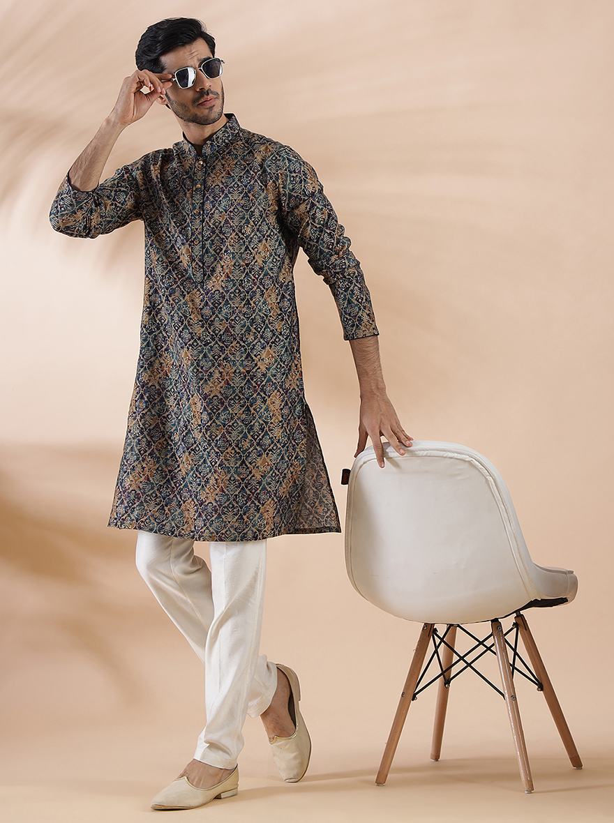 Blue Printed Kurta | The Kurta Company