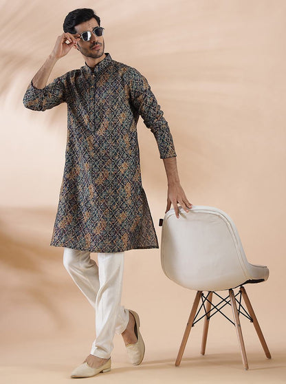 Blue Printed Kurta | The Kurta Company