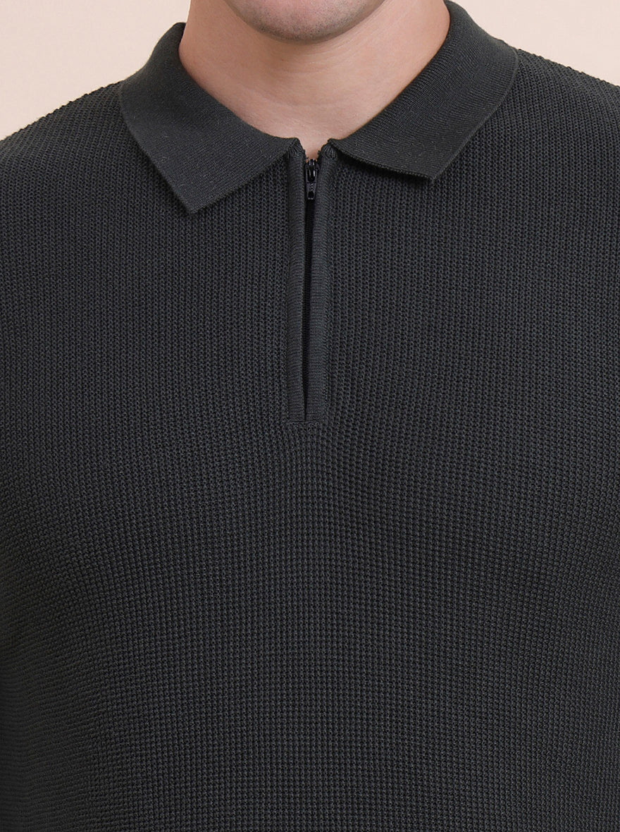 Olive Solid Slim Fit T-Shirt | JadeBlue
