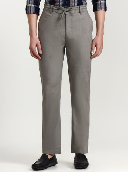 Light Grey Solid Regular Fit Track Pant | JadeBlue