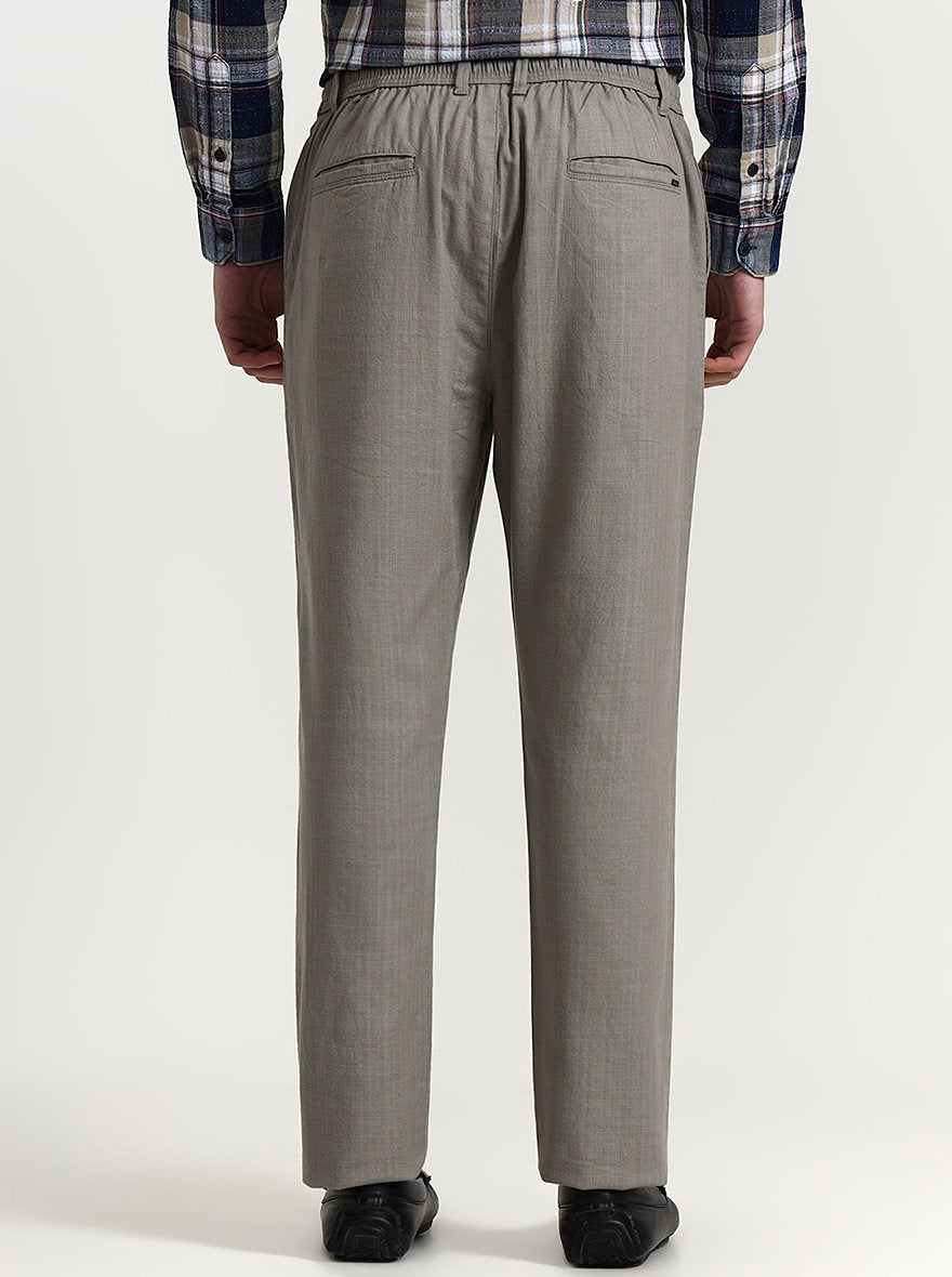 Light Grey Solid Regular Fit Track Pant | JadeBlue