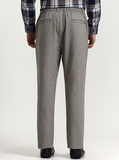 Light Grey Solid Regular Fit Track Pant | JadeBlue