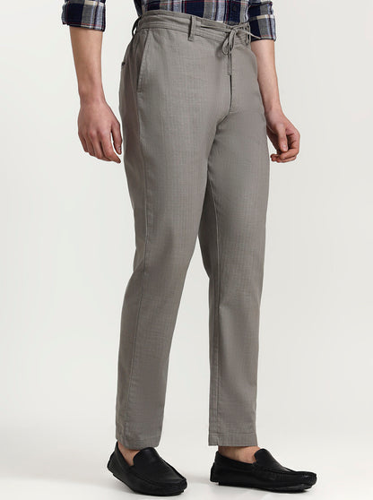 Light Grey Solid Regular Fit Track Pant | JadeBlue