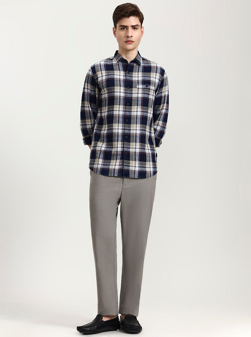 Light Grey Solid Regular Fit Track Pant | JadeBlue