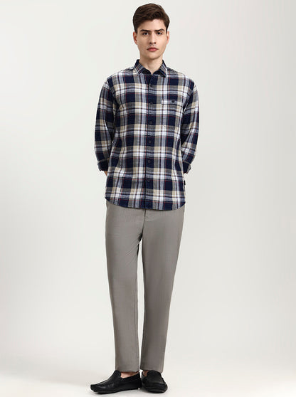 Light Grey Solid Regular Fit Track Pant | JadeBlue