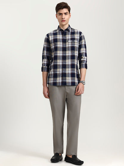 Light Grey Solid Regular Fit Track Pant | JadeBlue