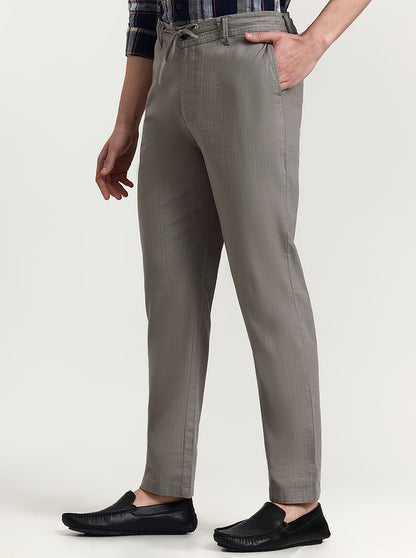 Light Grey Solid Regular Fit Track Pant | JadeBlue