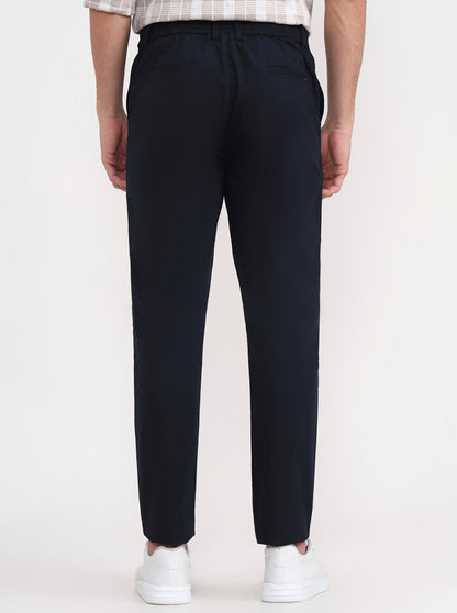 Navy Blue Solid Regular Fit Track Pant | JadeBlue