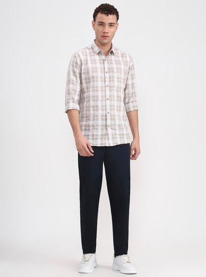 Navy Blue Solid Regular Fit Track Pant | JadeBlue