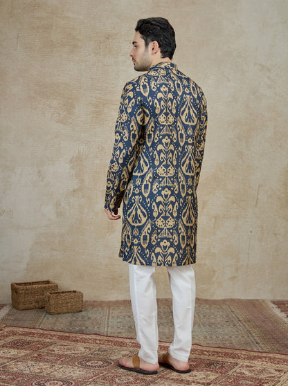 Navy Blue Printed Kurta | The Kurta Company