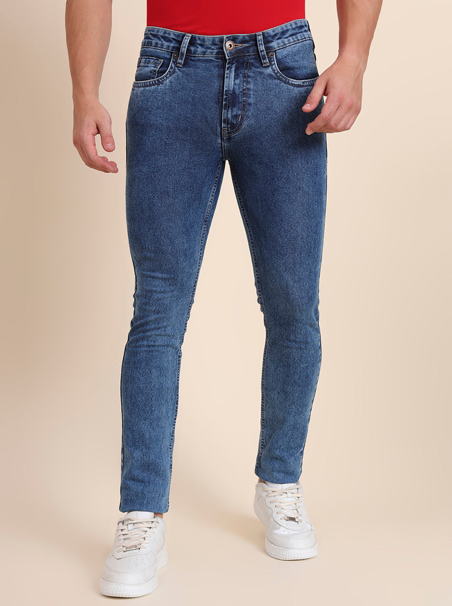 Cloud Blue Washed Narrow Fit Jeans | Greenfibre