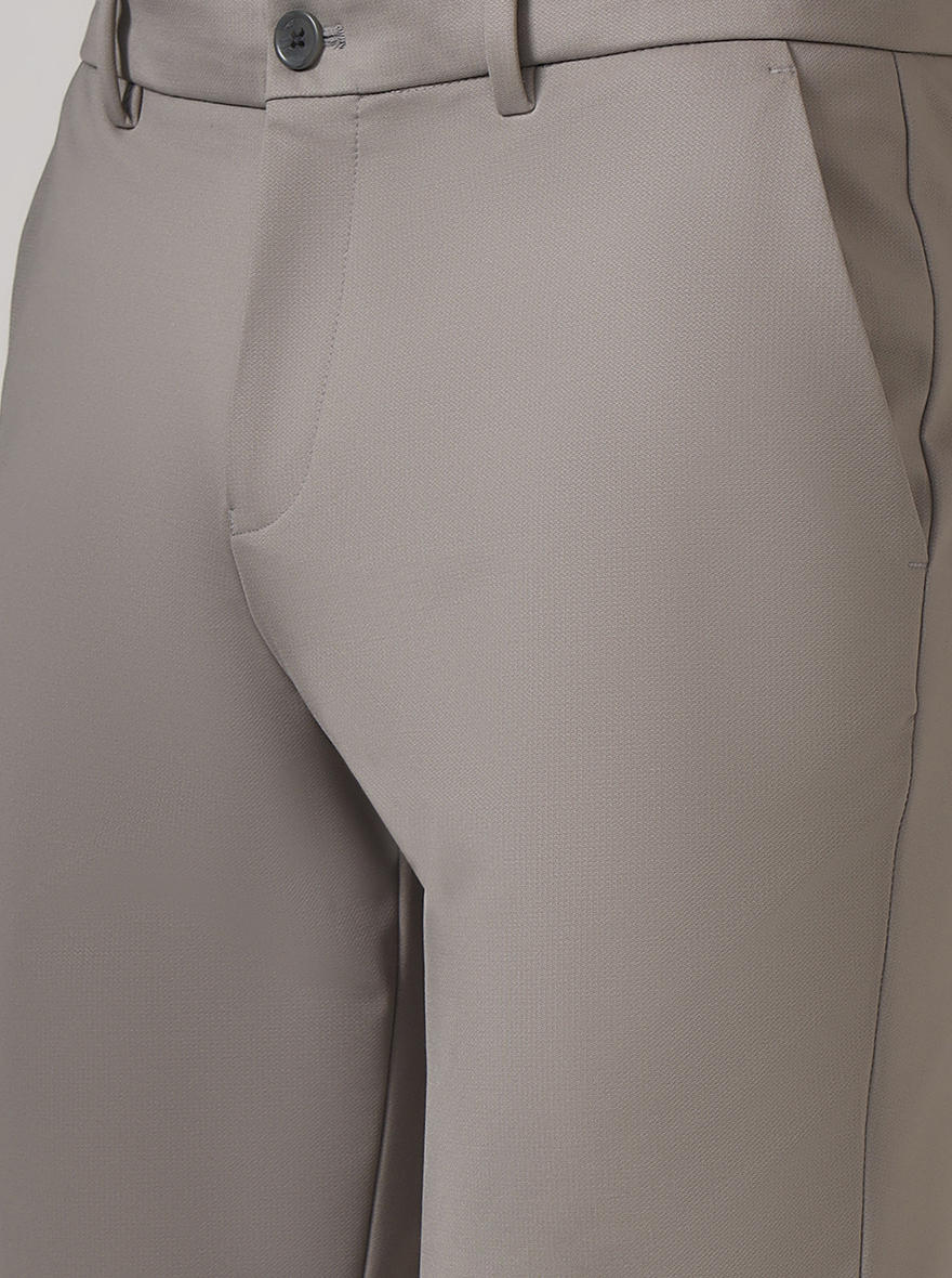 Light Grey Solid Venice Fit Casual Trouser | JadeBlue