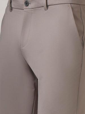 Light Grey Solid Venice Fit Casual Trouser | JadeBlue