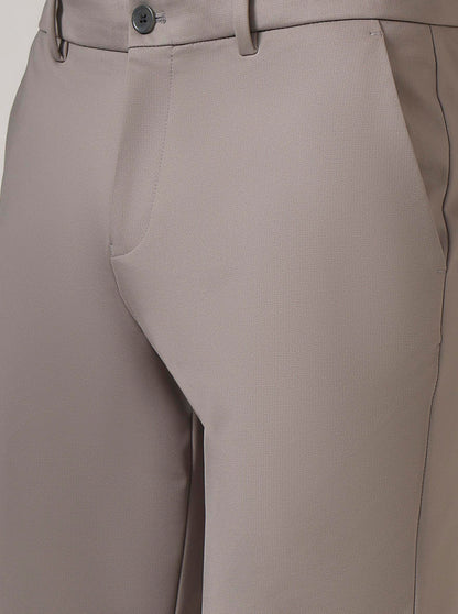 Light Grey Solid Venice Fit Casual Trouser | JadeBlue
