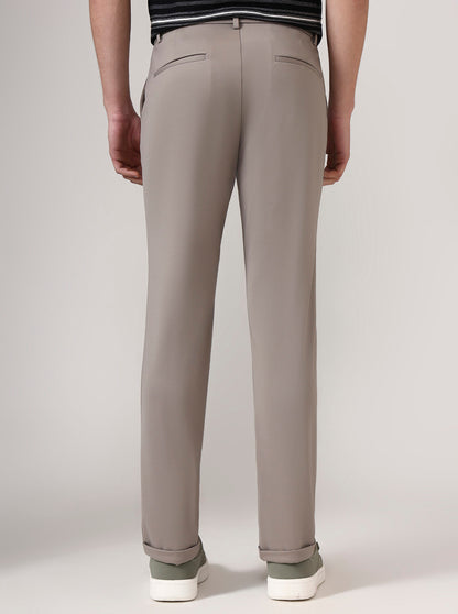 Light Grey Solid Venice Fit Casual Trouser | JadeBlue
