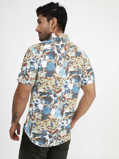 Multicolor Printed Slim Fit Casual Shirt | JadeBlue