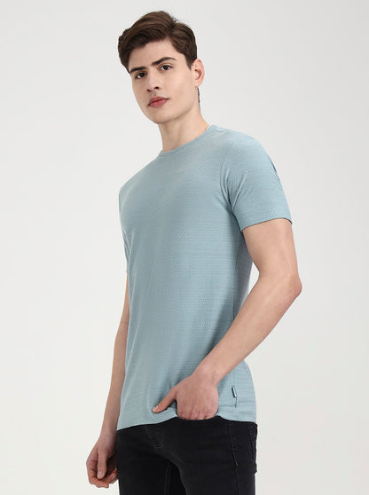 Mint Green Solid Slim Fit T-Shirt | Greenfibre