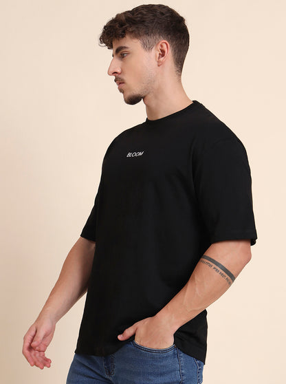 Black Printed Relax Fit T-Shirt | JadeBlue