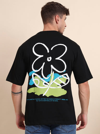 Black Printed Relax Fit T-Shirt | JadeBlue