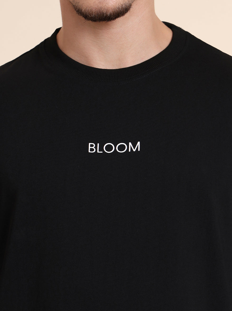 Black Printed Relax Fit T-Shirt | JadeBlue