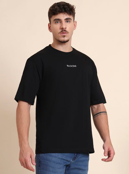 Black Printed Relax Fit T-Shirt | JadeBlue